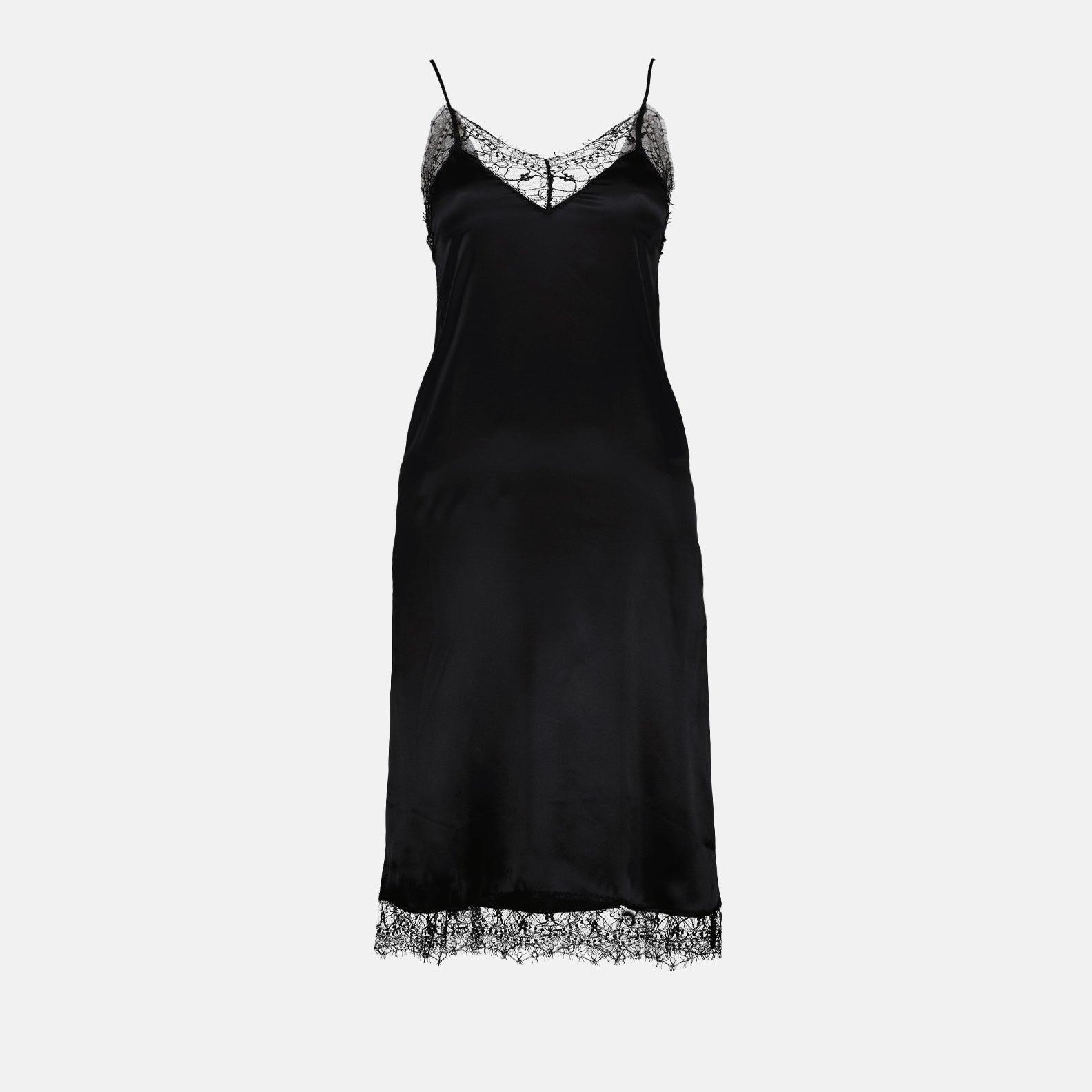 Robes Robe en satin Ami PARIS Noir Femme