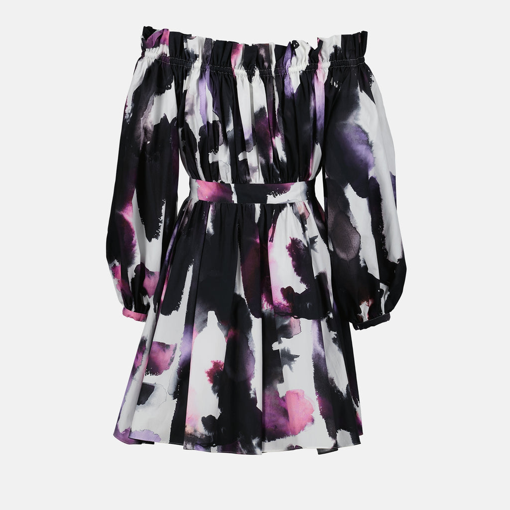 Dresses Watercolor Graffiti Dress Alexander McQueen Black Women