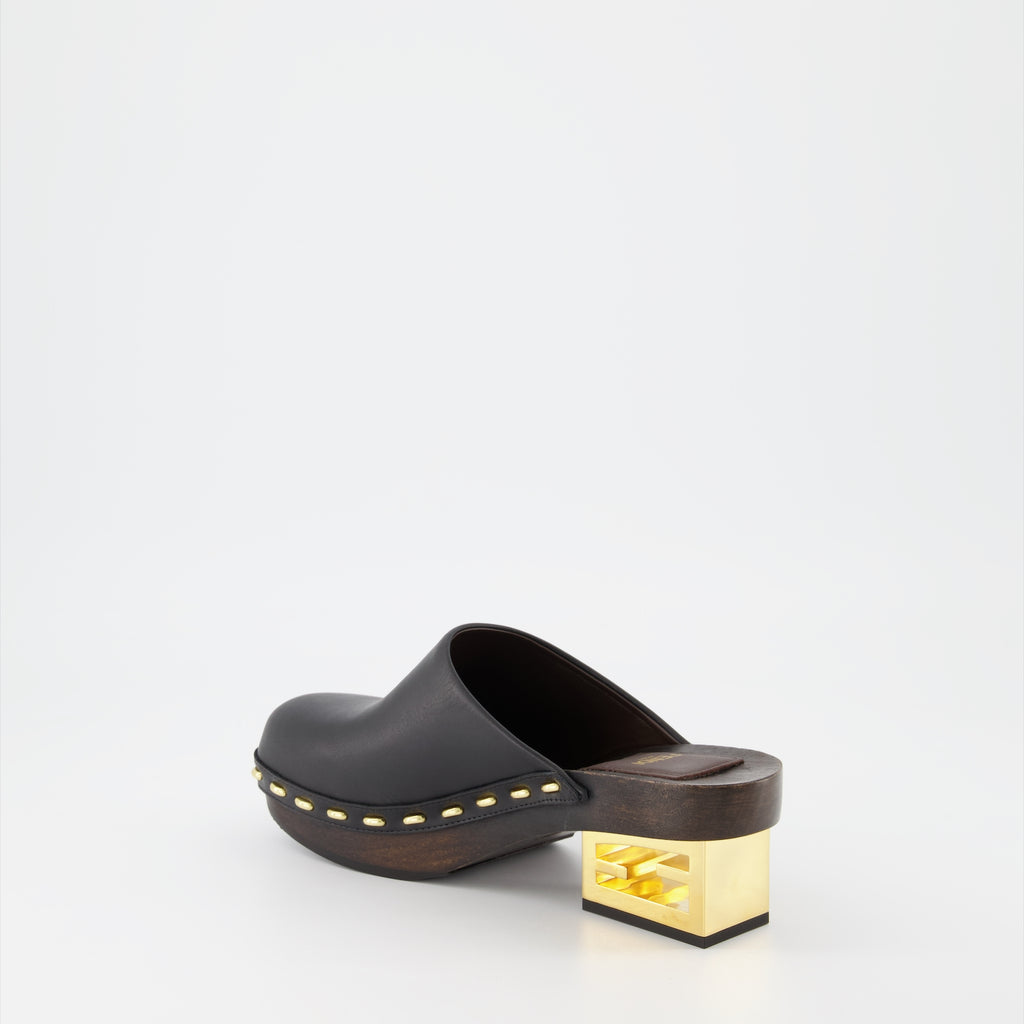 Chaussures ouvertes Sabots Baguette Fendi Noir Femme