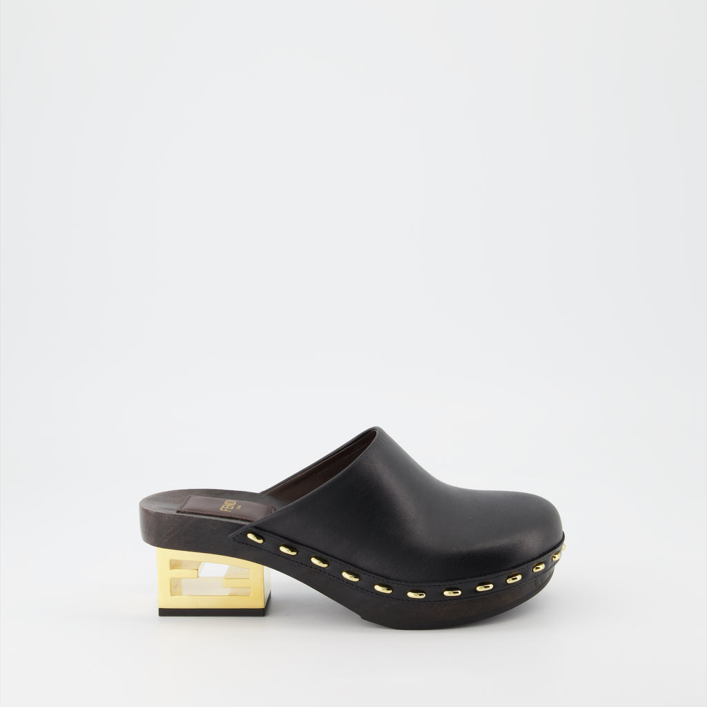 Chaussures ouvertes Sabots Baguette Fendi Noir Femme