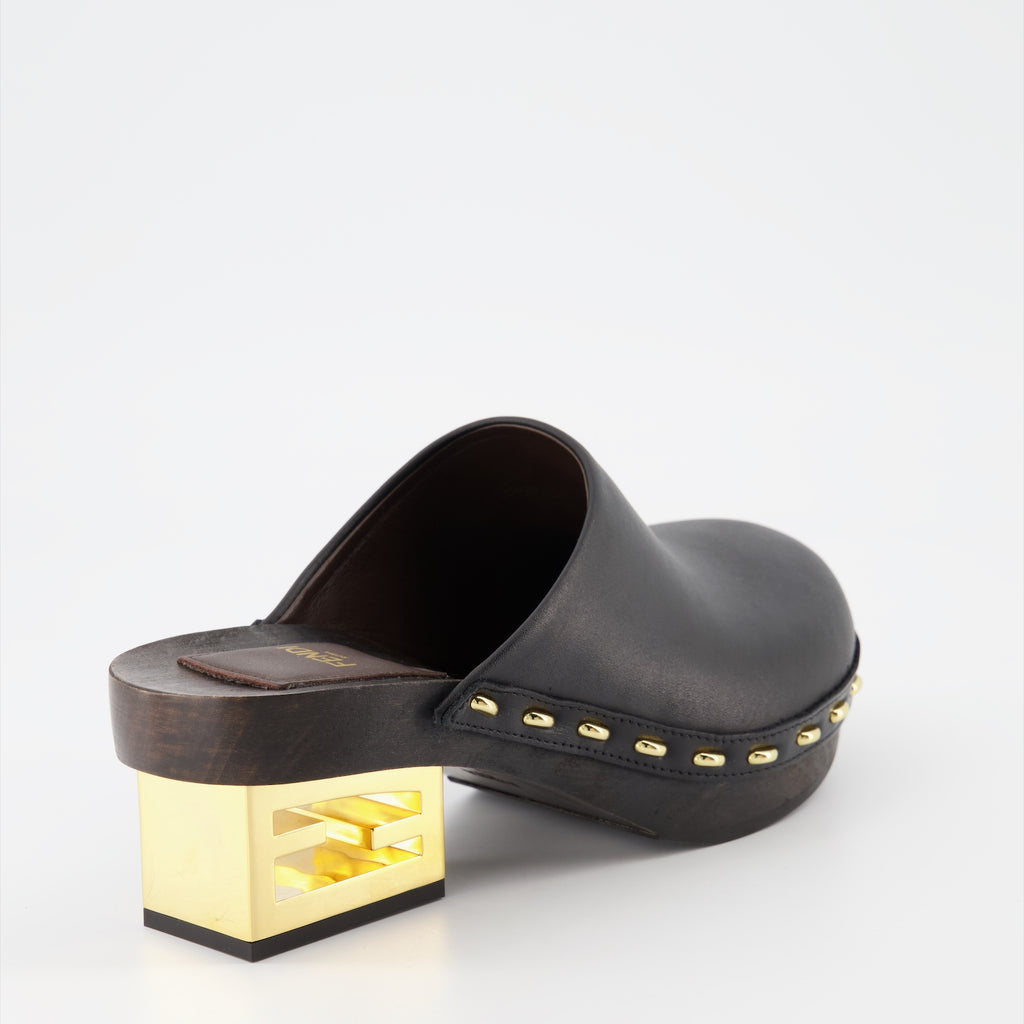 Chaussures ouvertes Sabots Baguette Fendi Noir Femme