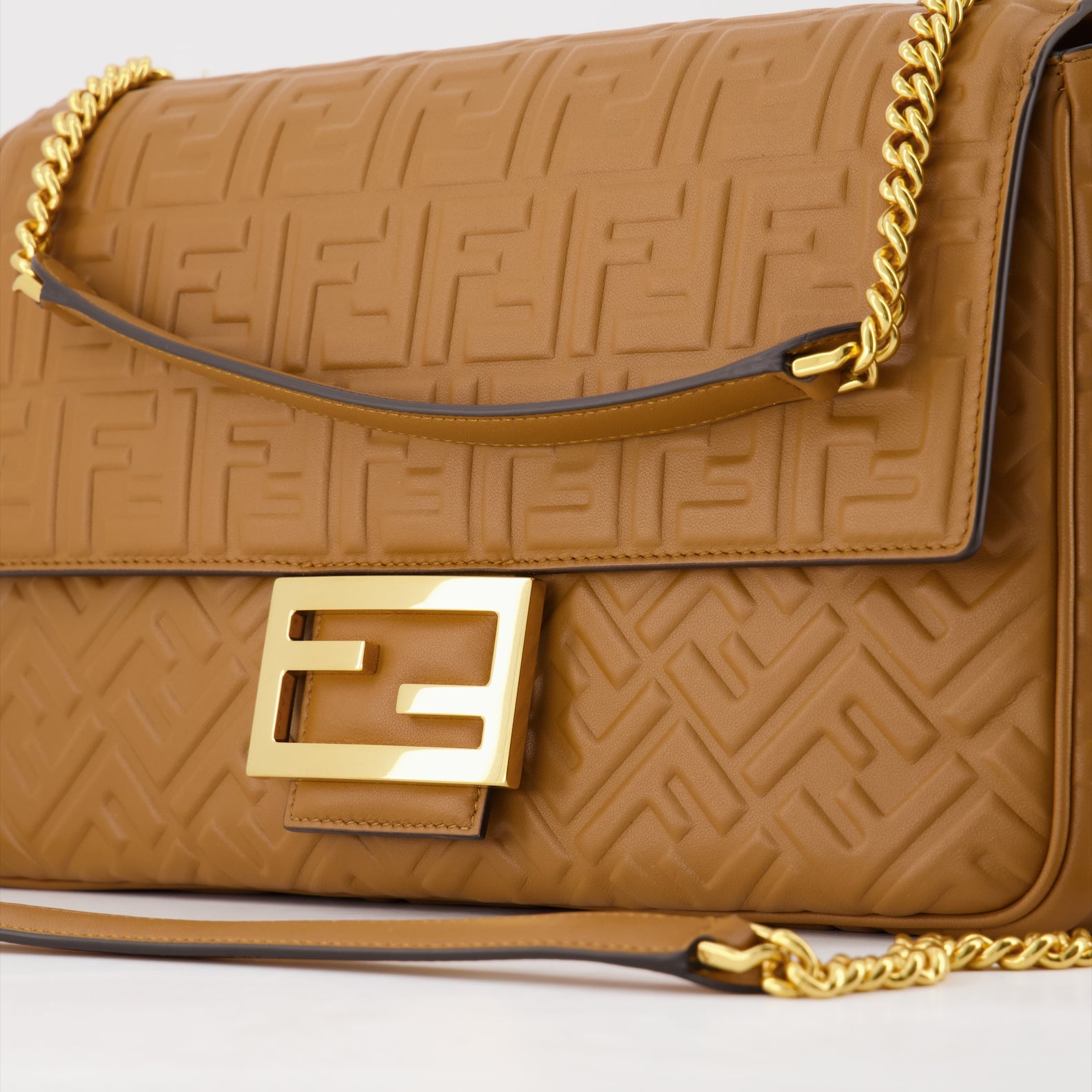 크로스백 Sac Baguette Chain Large Fendi 갈색 Femme