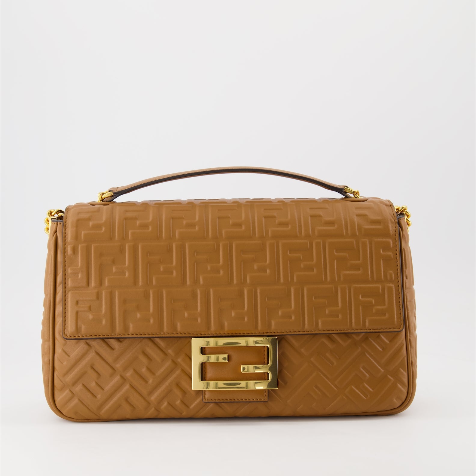 크로스백 Sac Baguette Chain Large Fendi 갈색 Femme