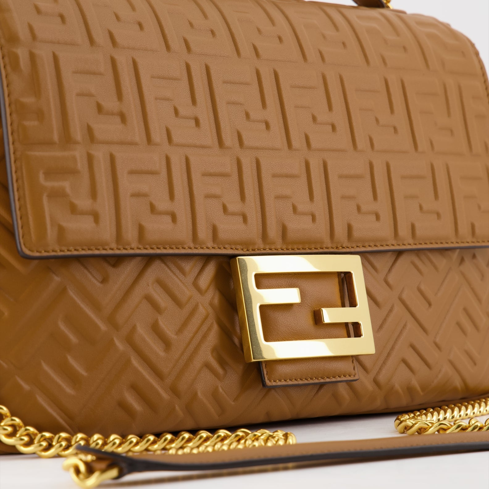 크로스백 Sac Baguette Chain Large Fendi 갈색 Femme