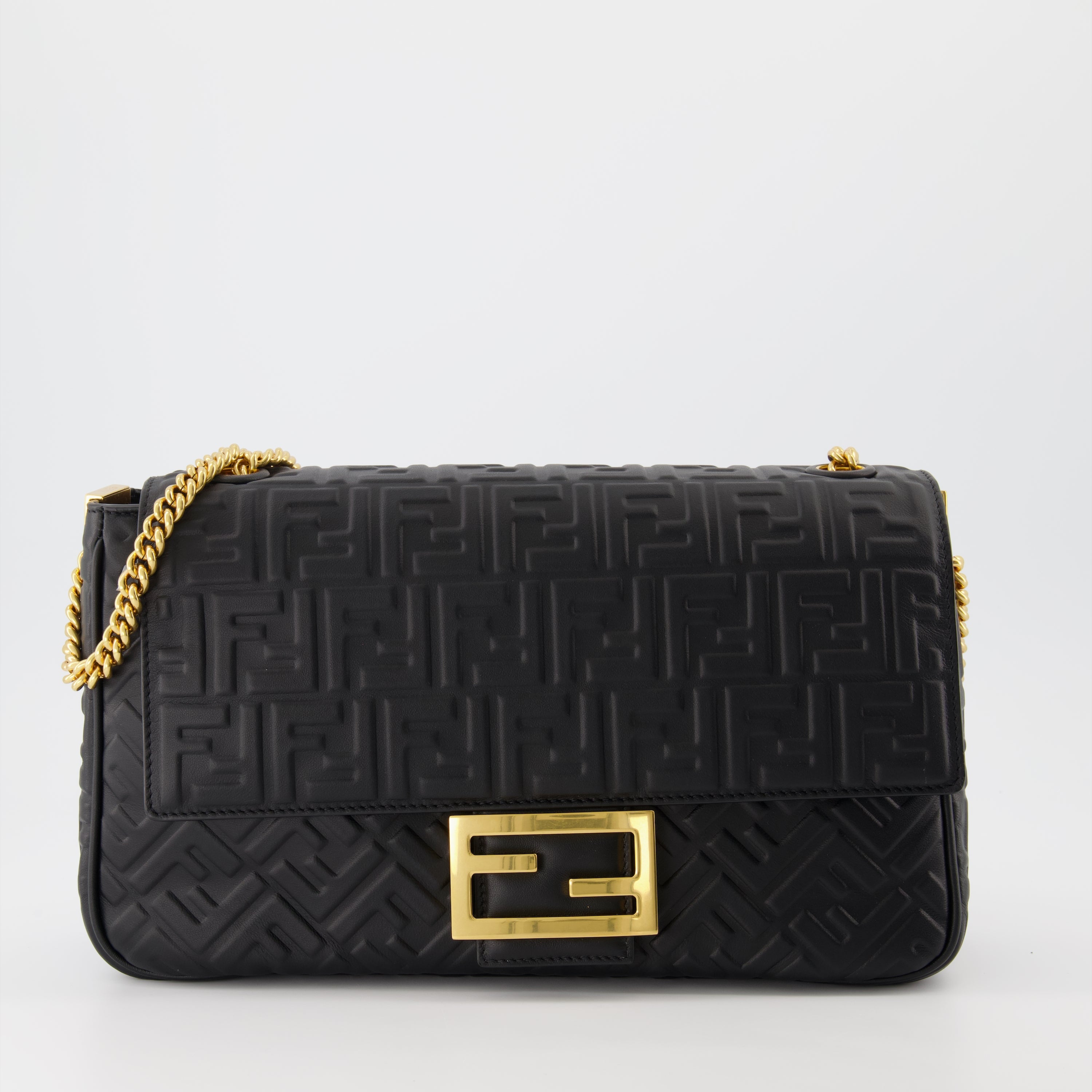 Sac Baguette en cuir noir