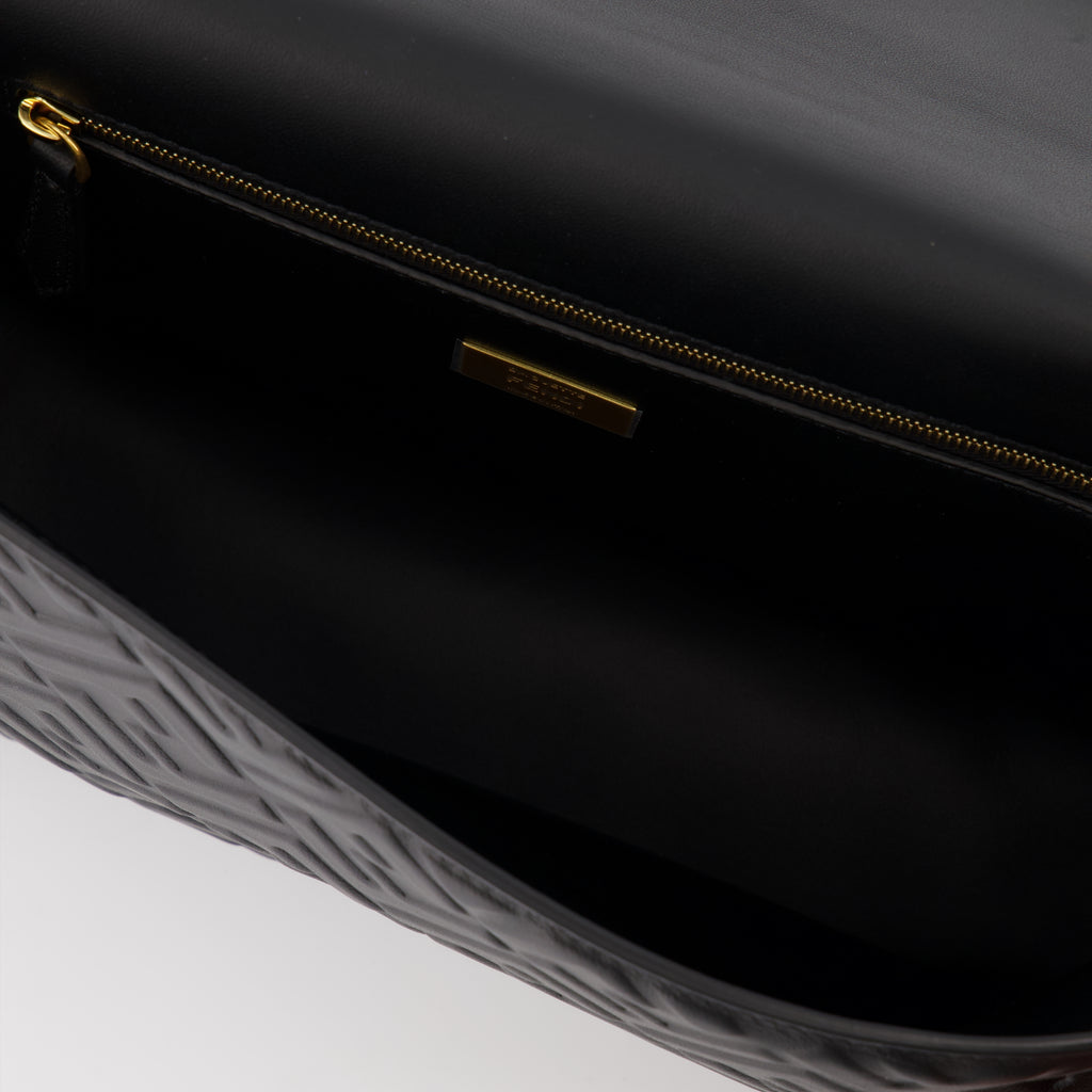 Sac Baguette en cuir noir