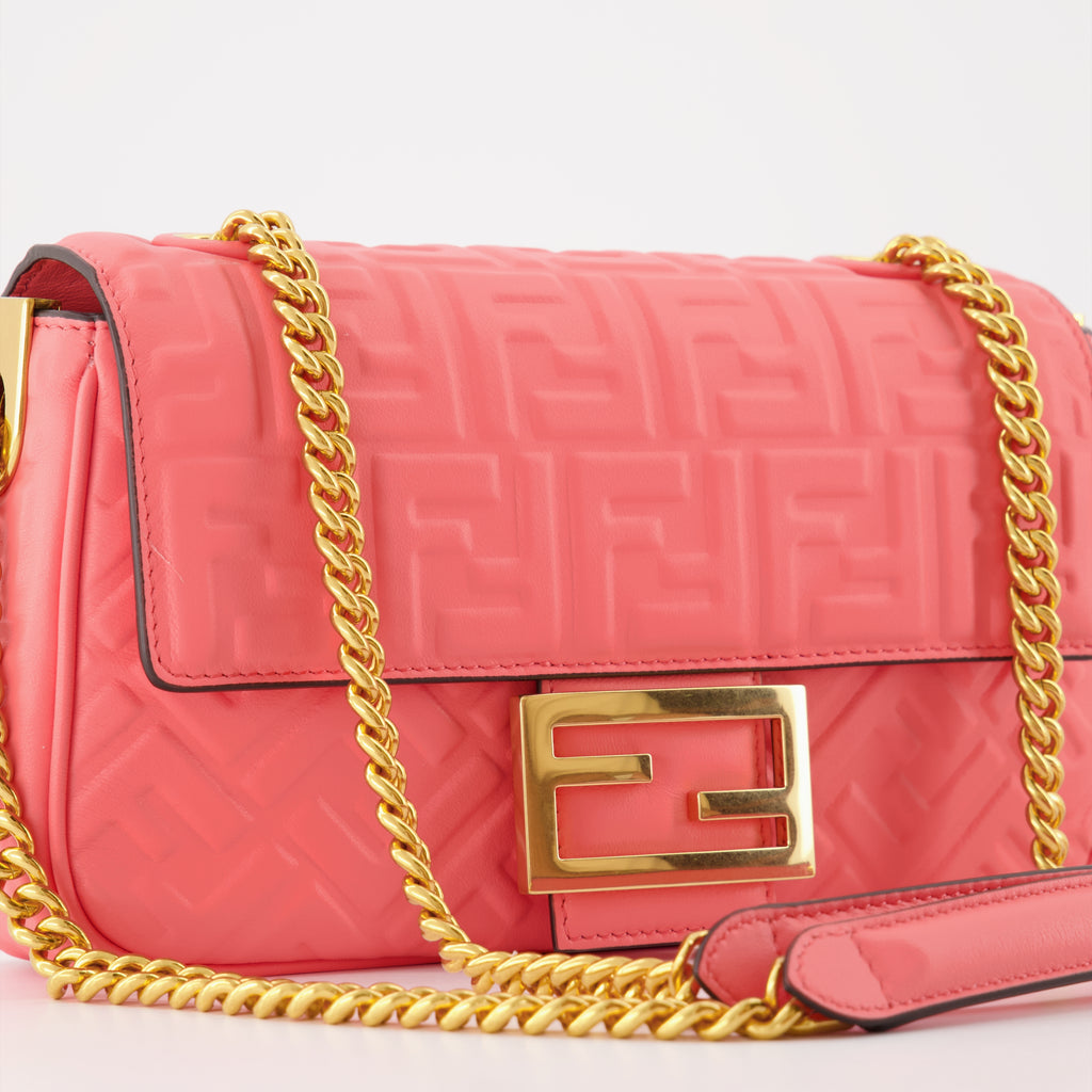 Sac Baguette en cuir rose