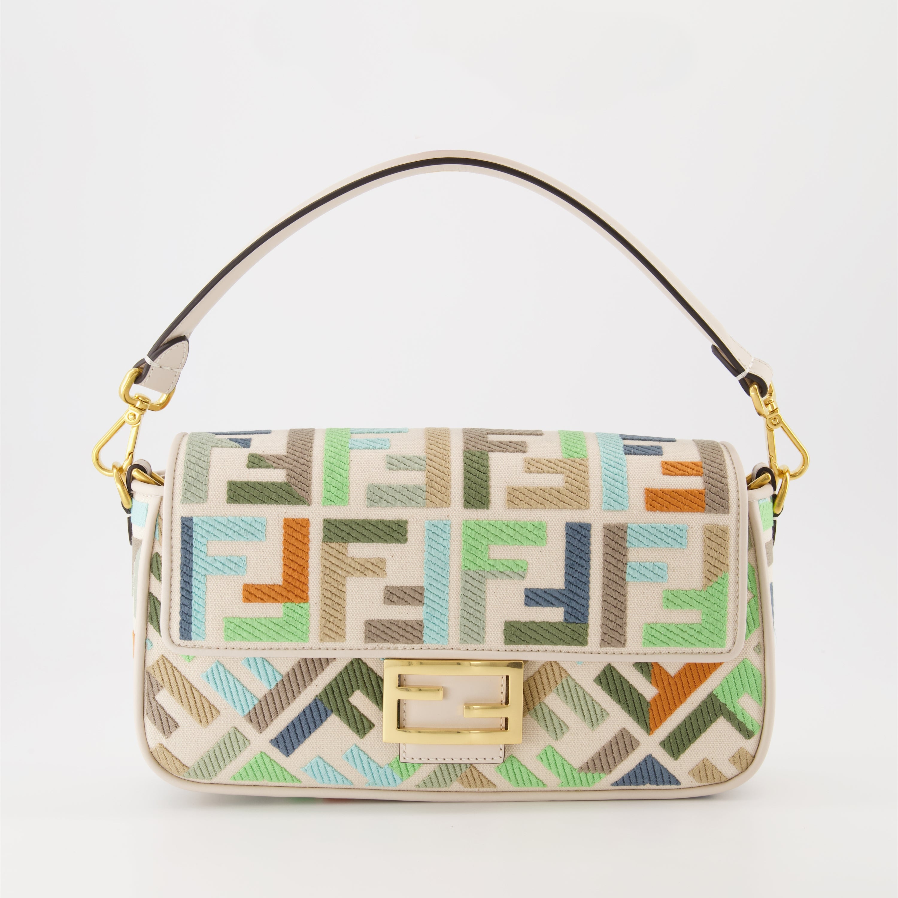 Sac Baguette en toile multicolore