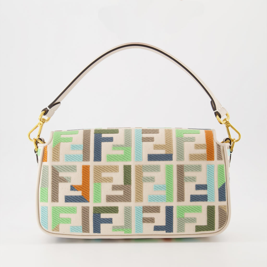 Sac Baguette en toile multicolore