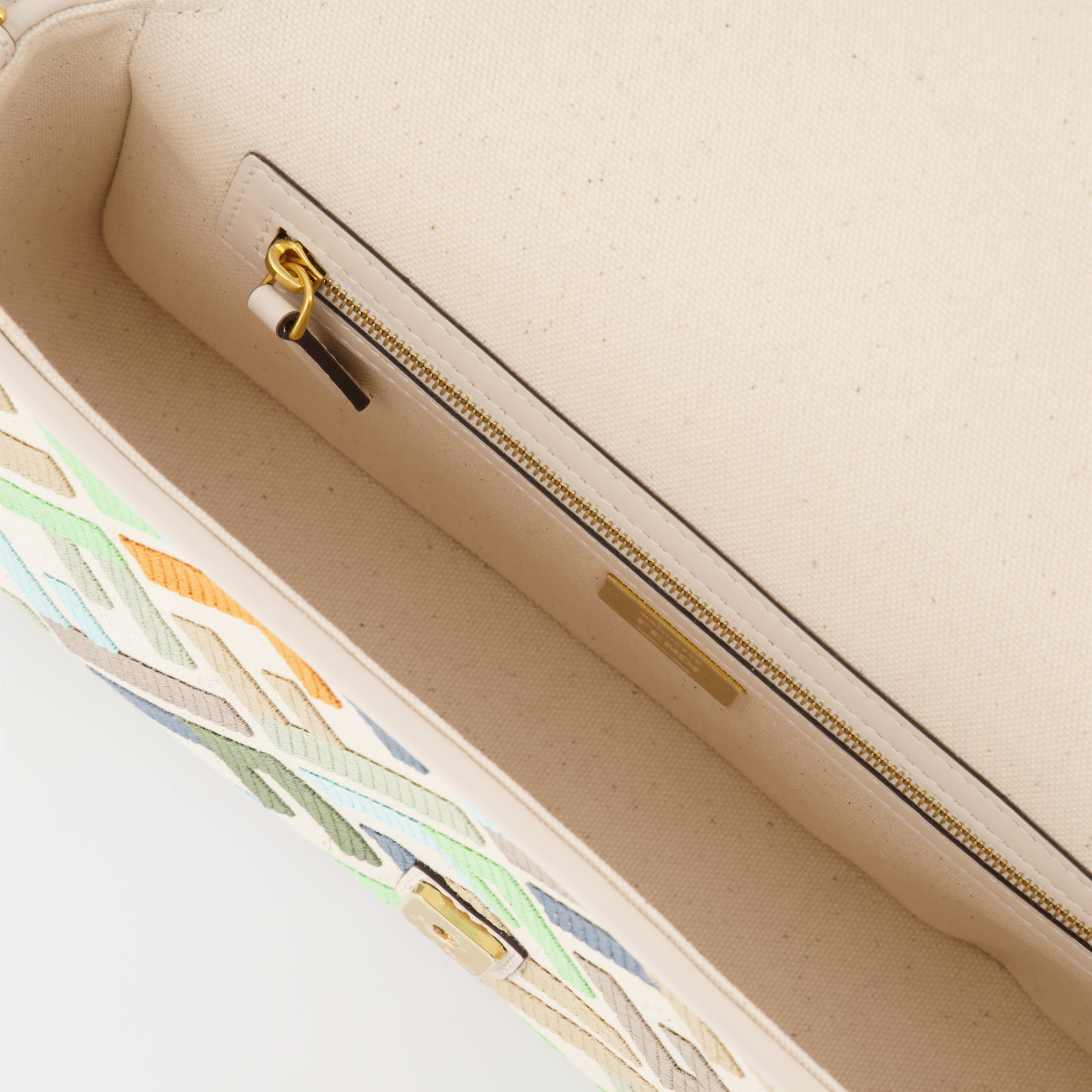 Sac Baguette en toile multicolore