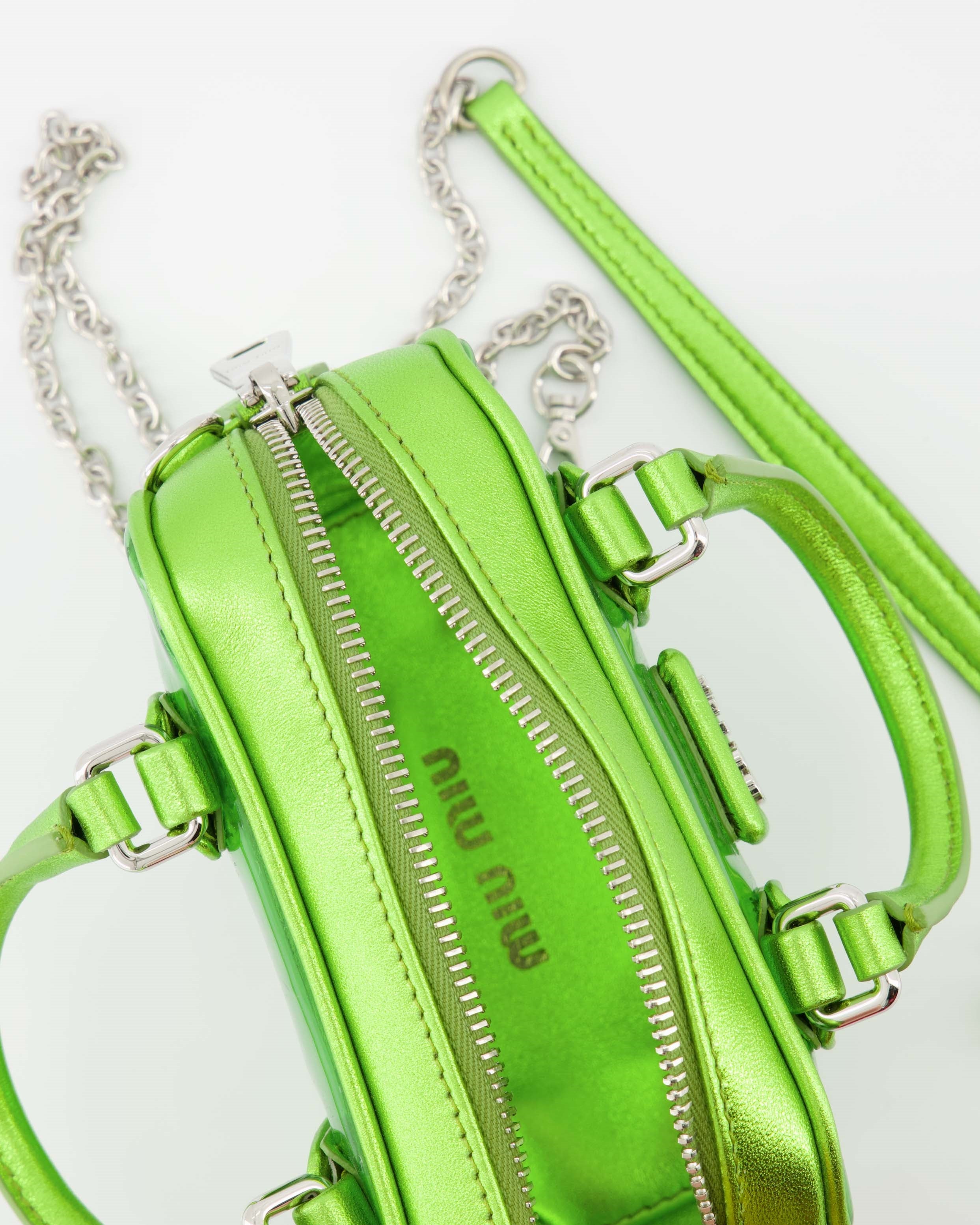 핸드백 및 숄더백 Sac bandoulière transparent Miu Miu 녹색 Femme