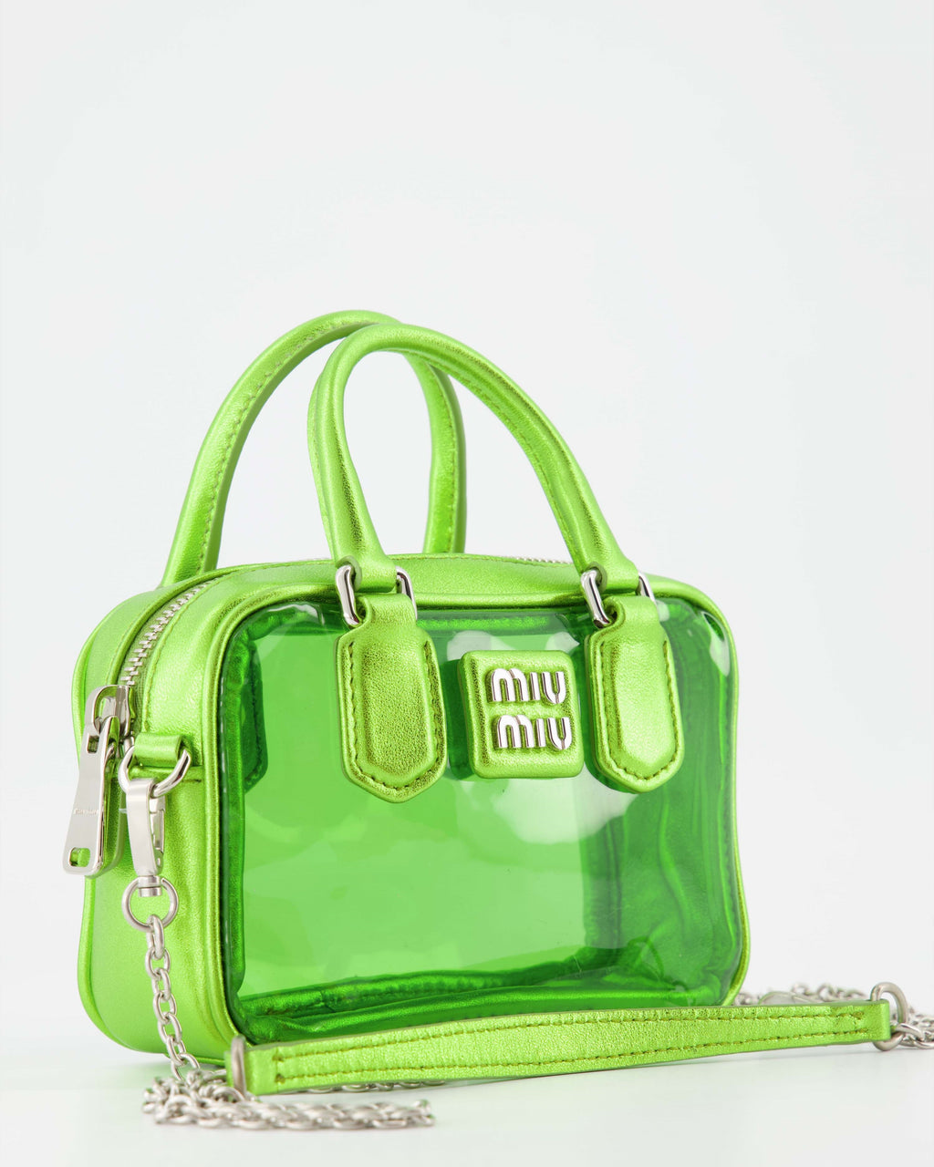 핸드백 및 숄더백 Sac bandoulière transparent Miu Miu 녹색 Femme