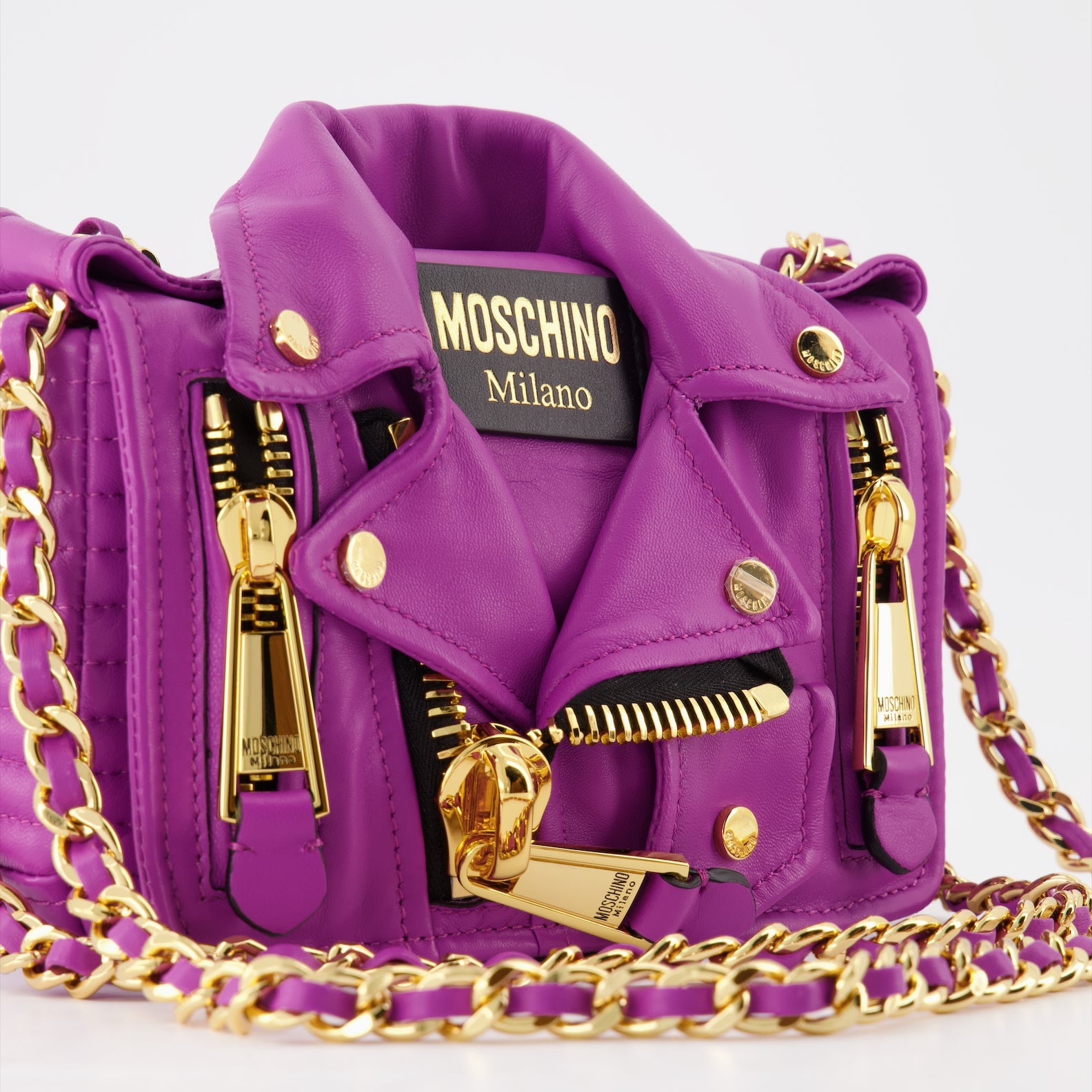 Handbags and shoulder bags Biker bag Moschino Purple Women