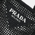 Tote bags Raffia bag Prada Black Women