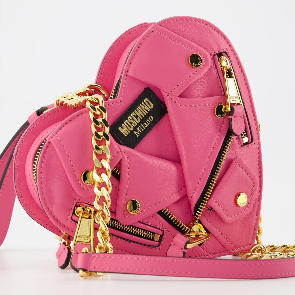 핸드백 및 숄더백 Sac coeur Biker Moschino 분홍색 Femme