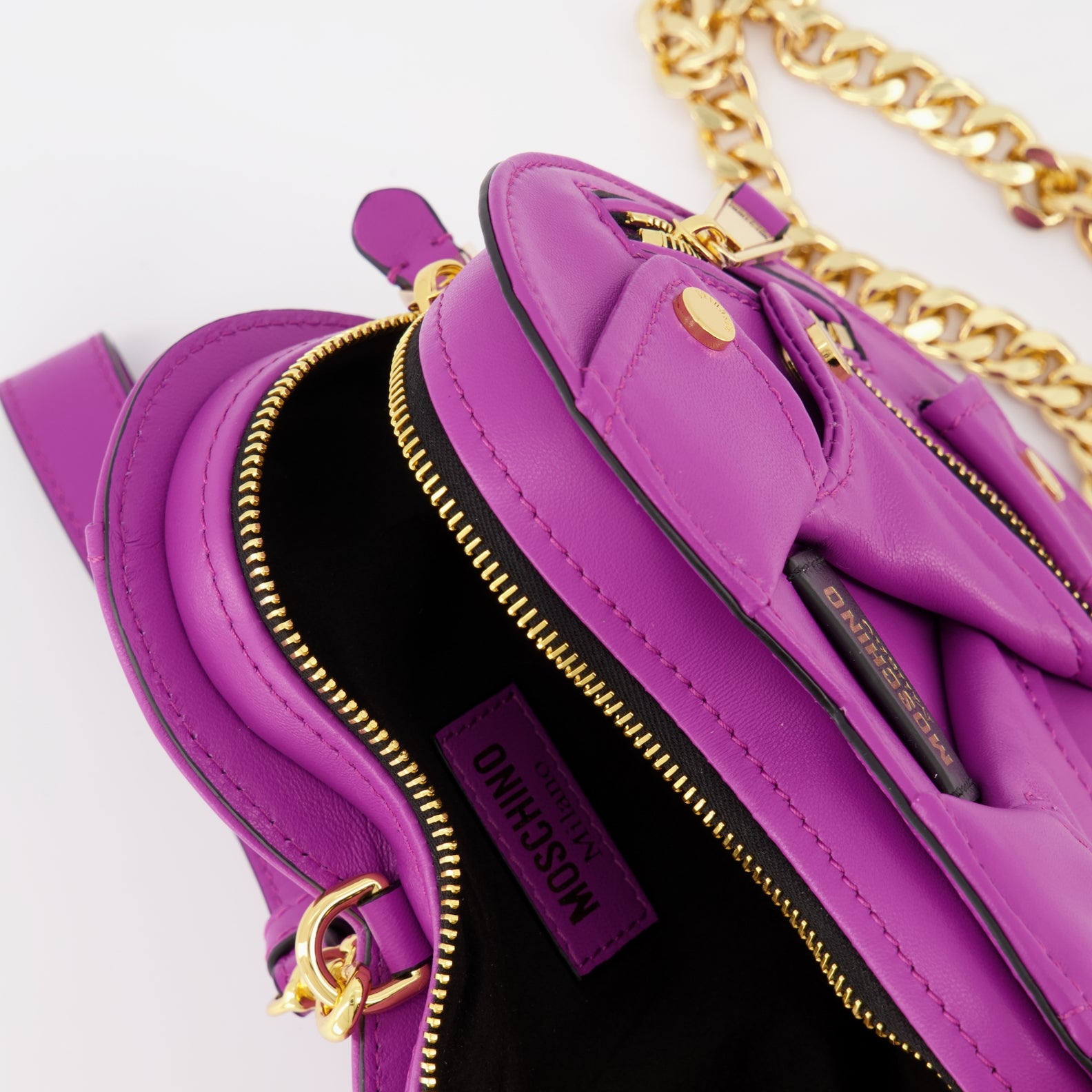 핸드백 및 숄더백 Sac coeur Biker Moschino 보라 Femme