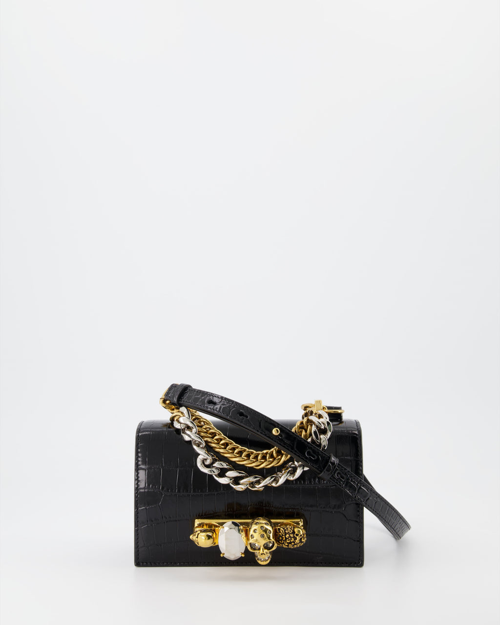 Bolsos bandolera Sac Jewelled satchel Alexander McQueen Negro Femme