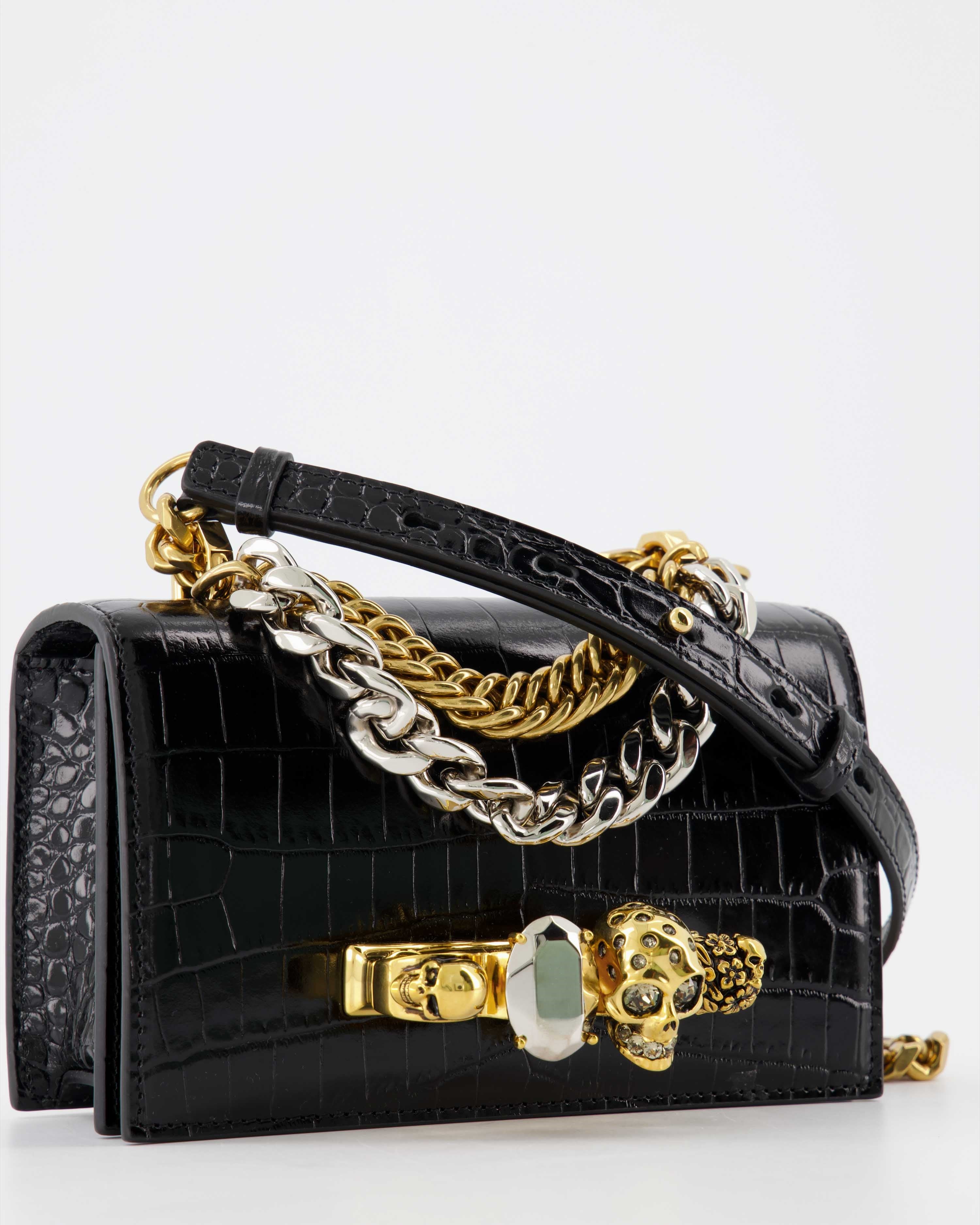 Bolsos bandolera Sac Jewelled satchel Alexander McQueen Negro Femme