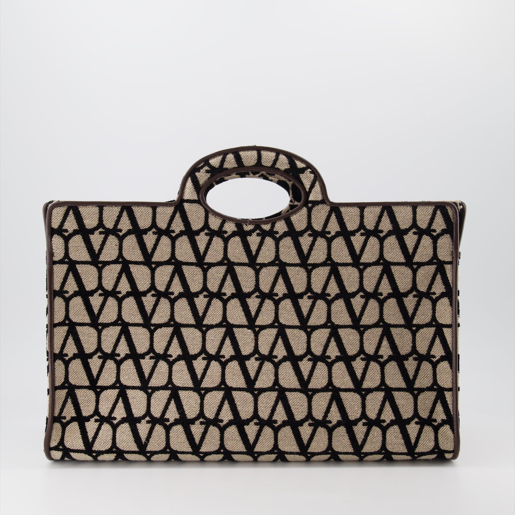 Bolsas tote Sac le Troisième en toile Valentino Garavani Marrom Femme