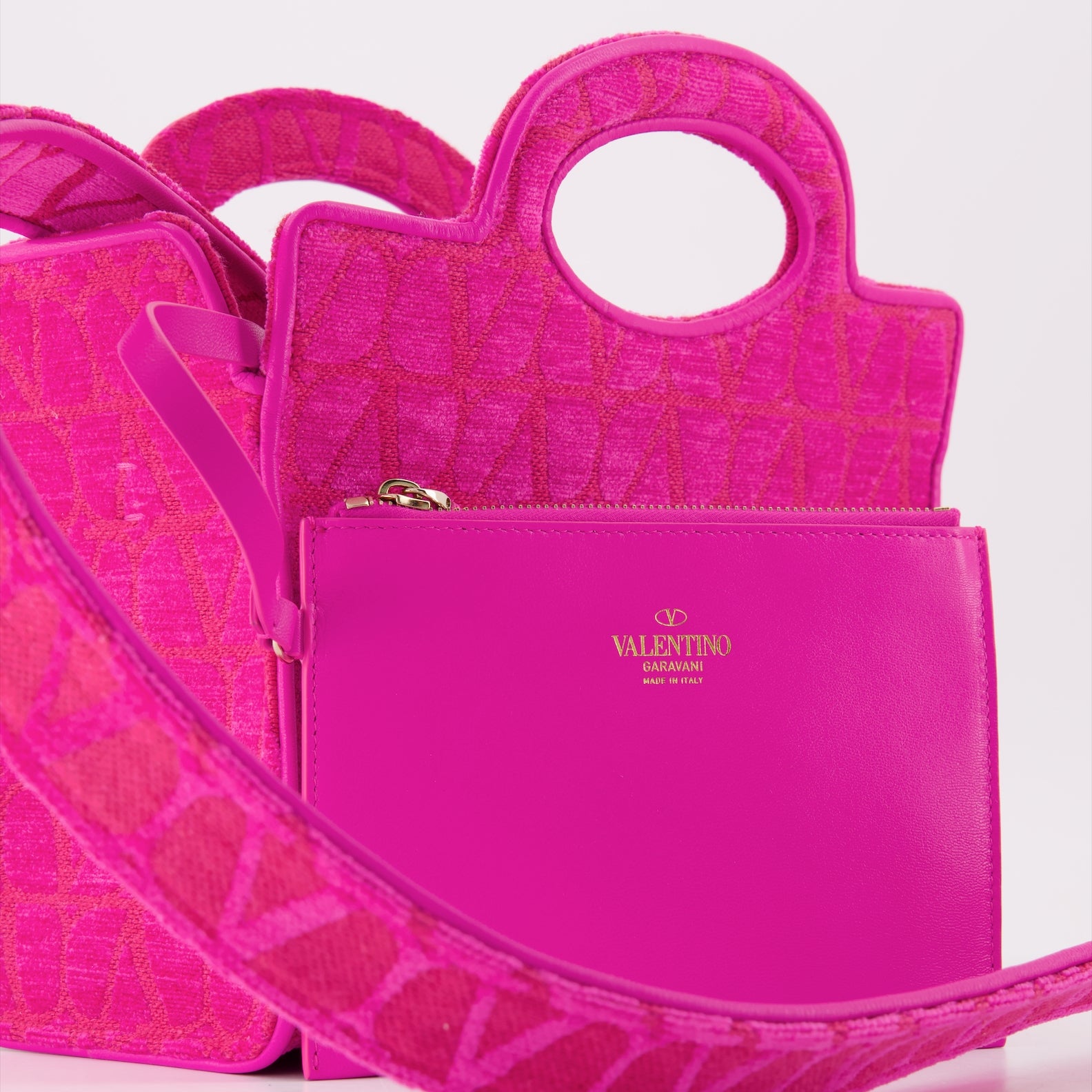 Sacs cabas Sac le Troisième en toile Valentino Garavani Rose Femme