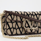 Borse a mano e a spalla Sac Locò en toile iconographique Valentino Garavani Marrone Femme