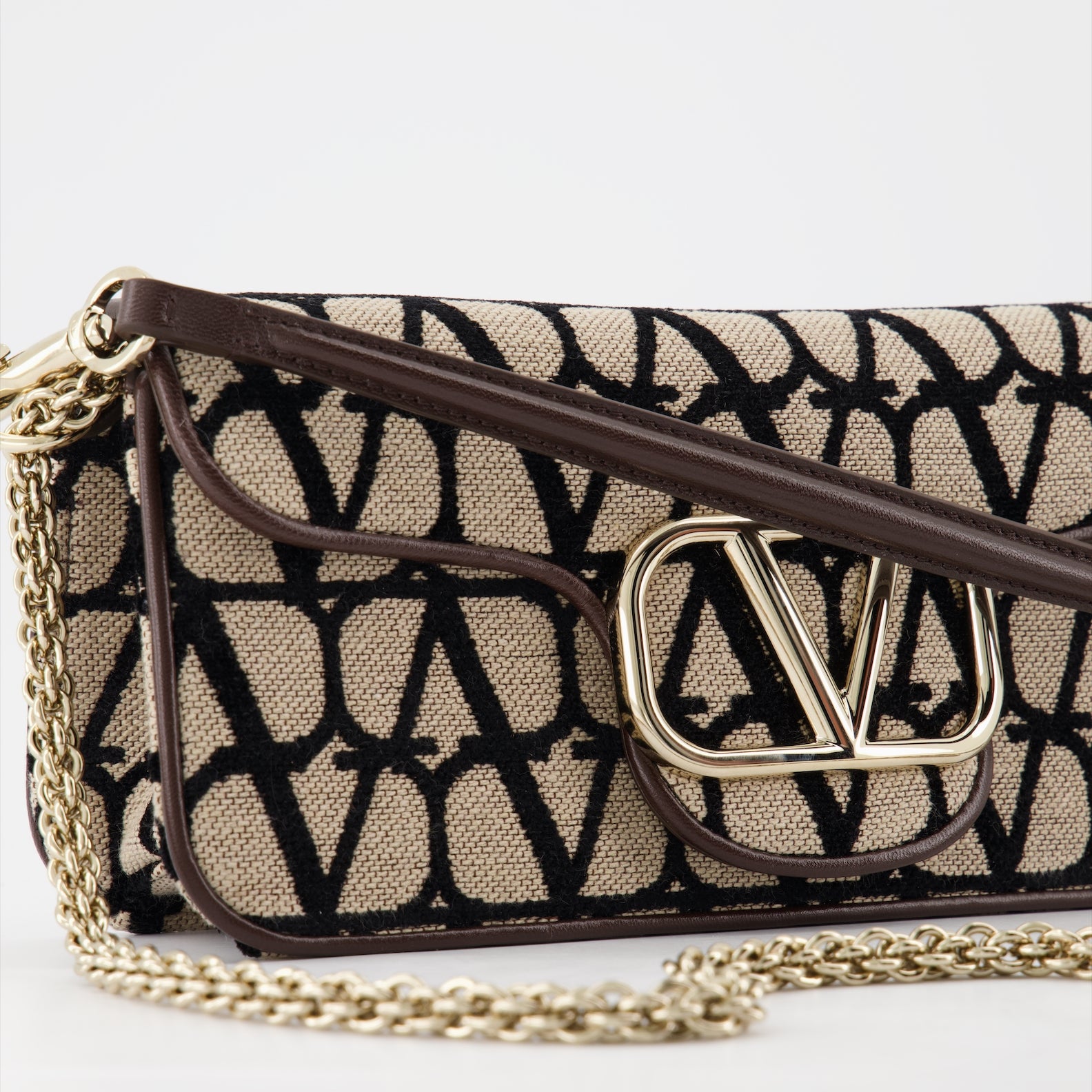 Borse a mano e a spalla Sac Locò en toile iconographique Valentino Garavani Marrone Femme