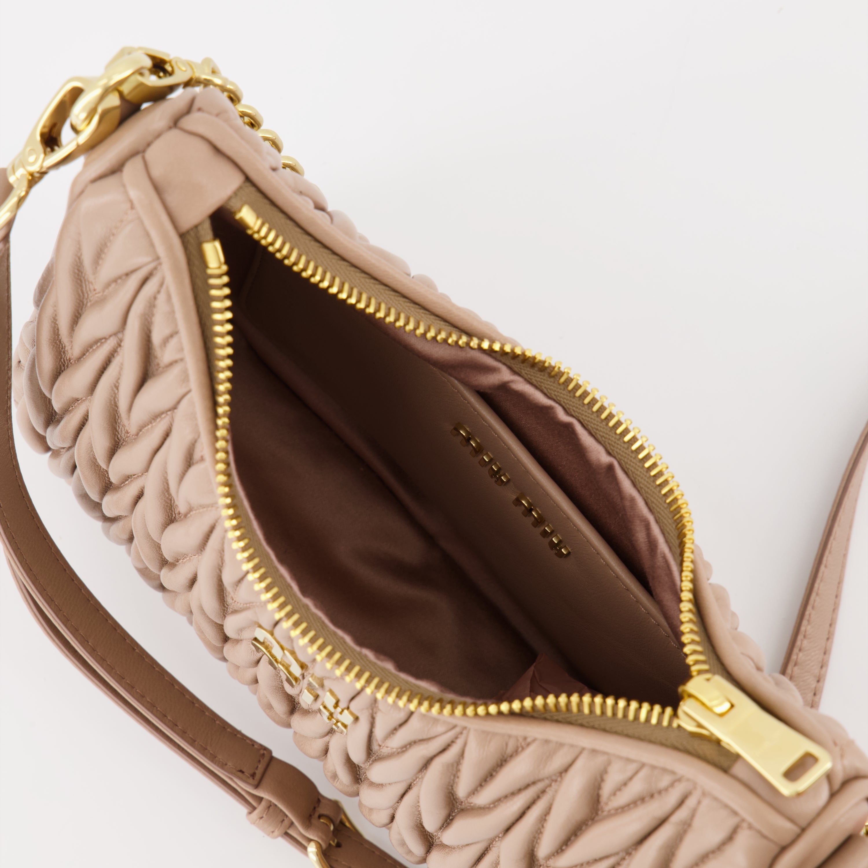 Sac matelassé cuir nappa marron