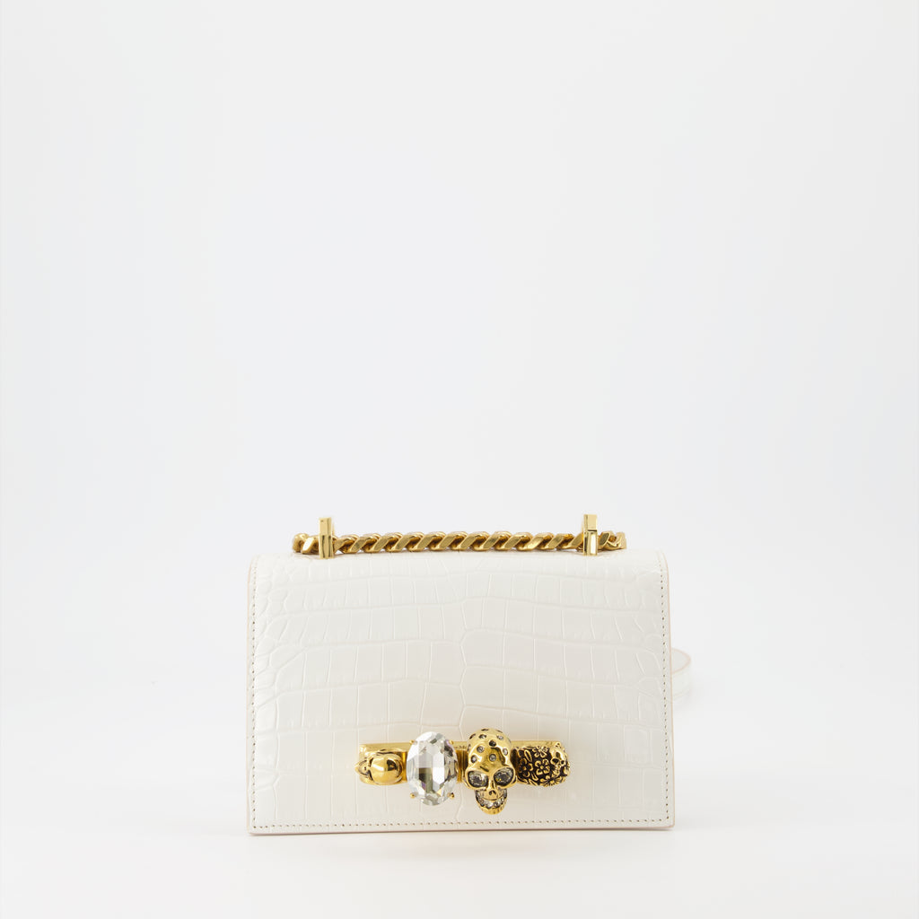 Sac Mini Jewelled Satchel blanc