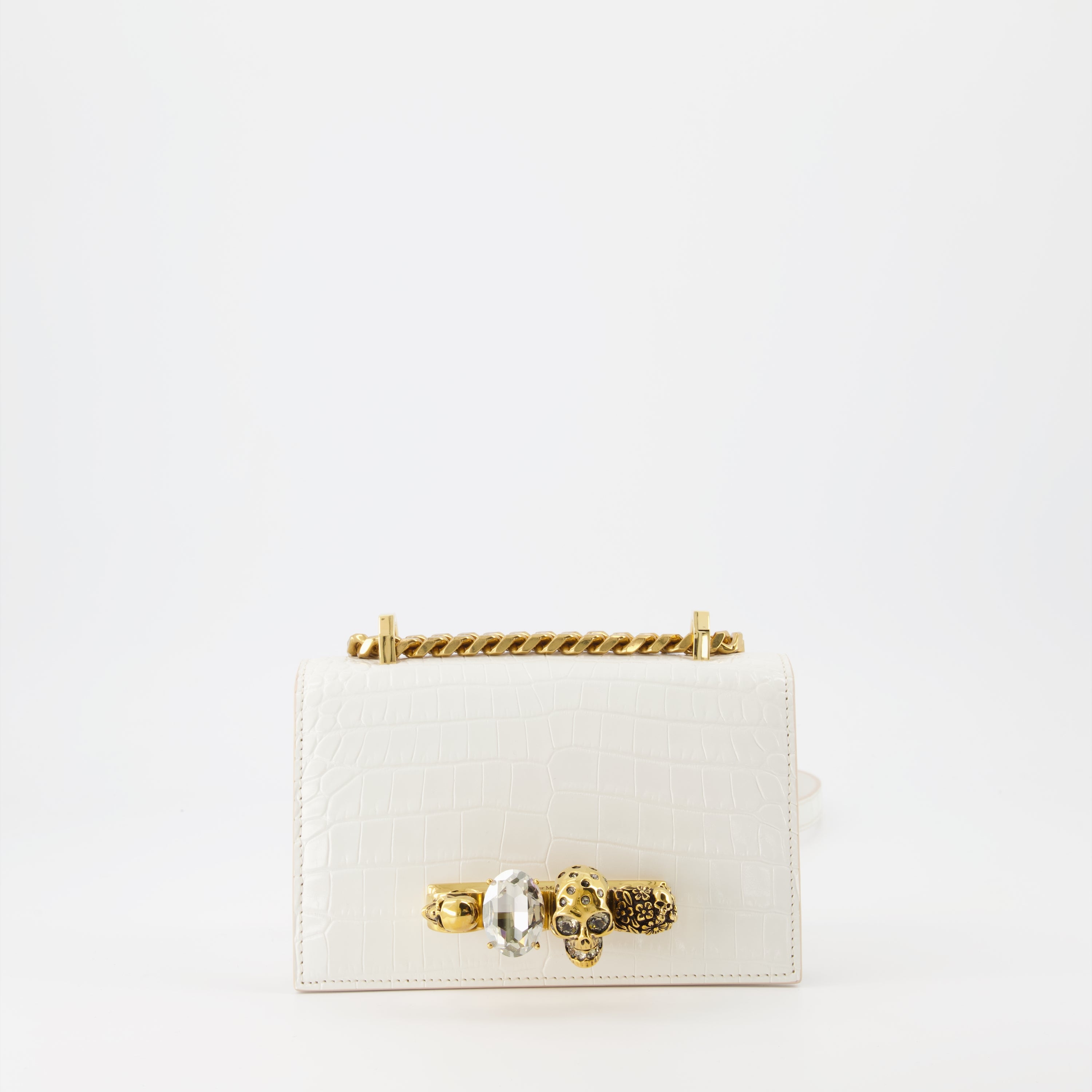 Sac Mini Jewelled Satchel blanc