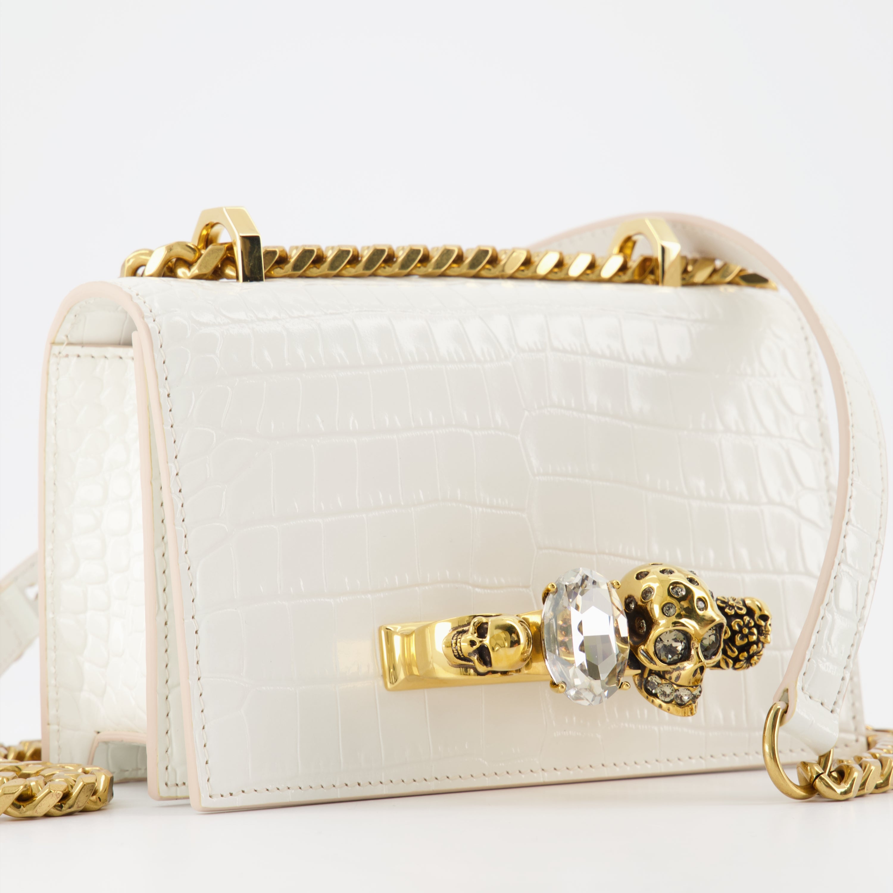 Sac Mini Jewelled Satchel blanc