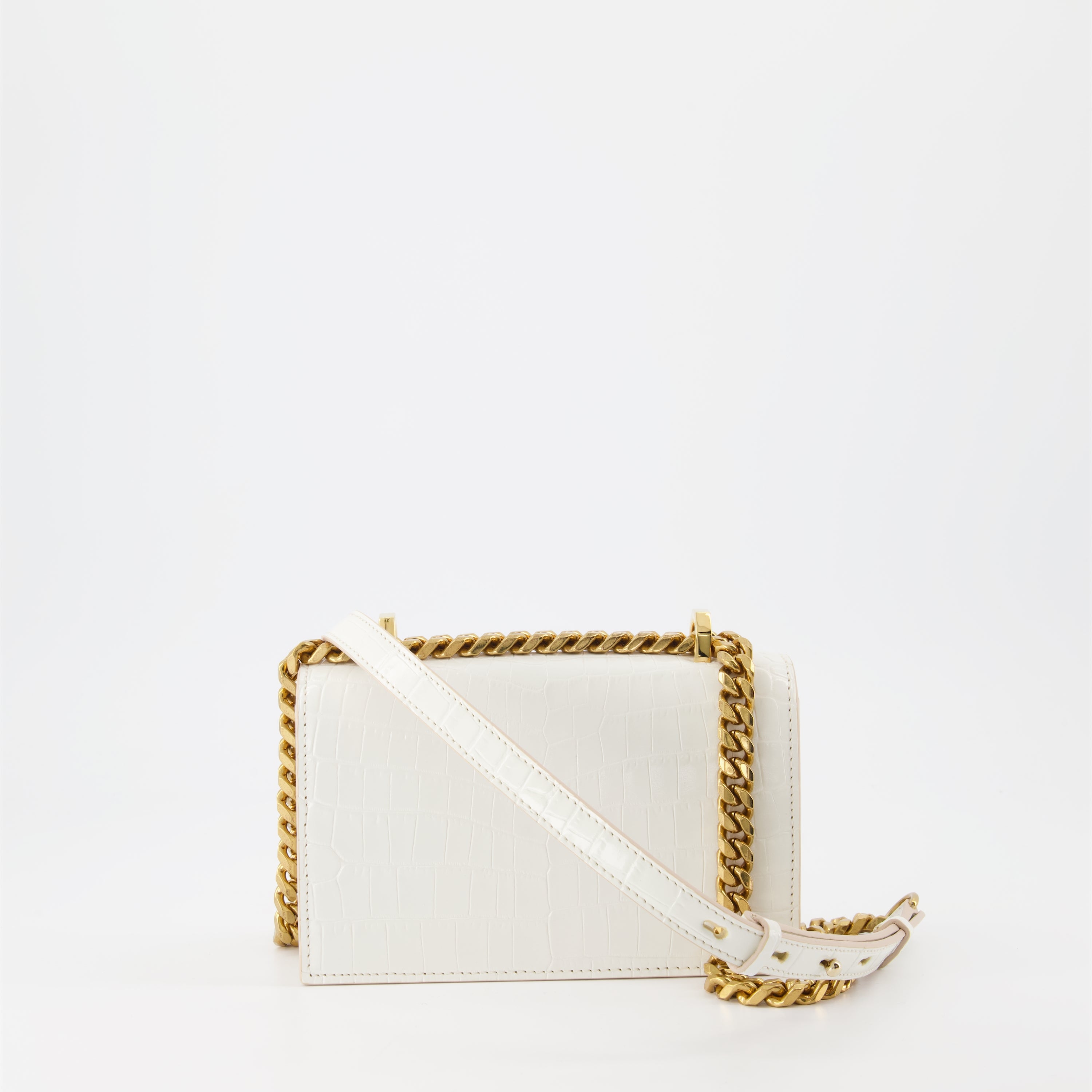 Sac Mini Jewelled Satchel blanc