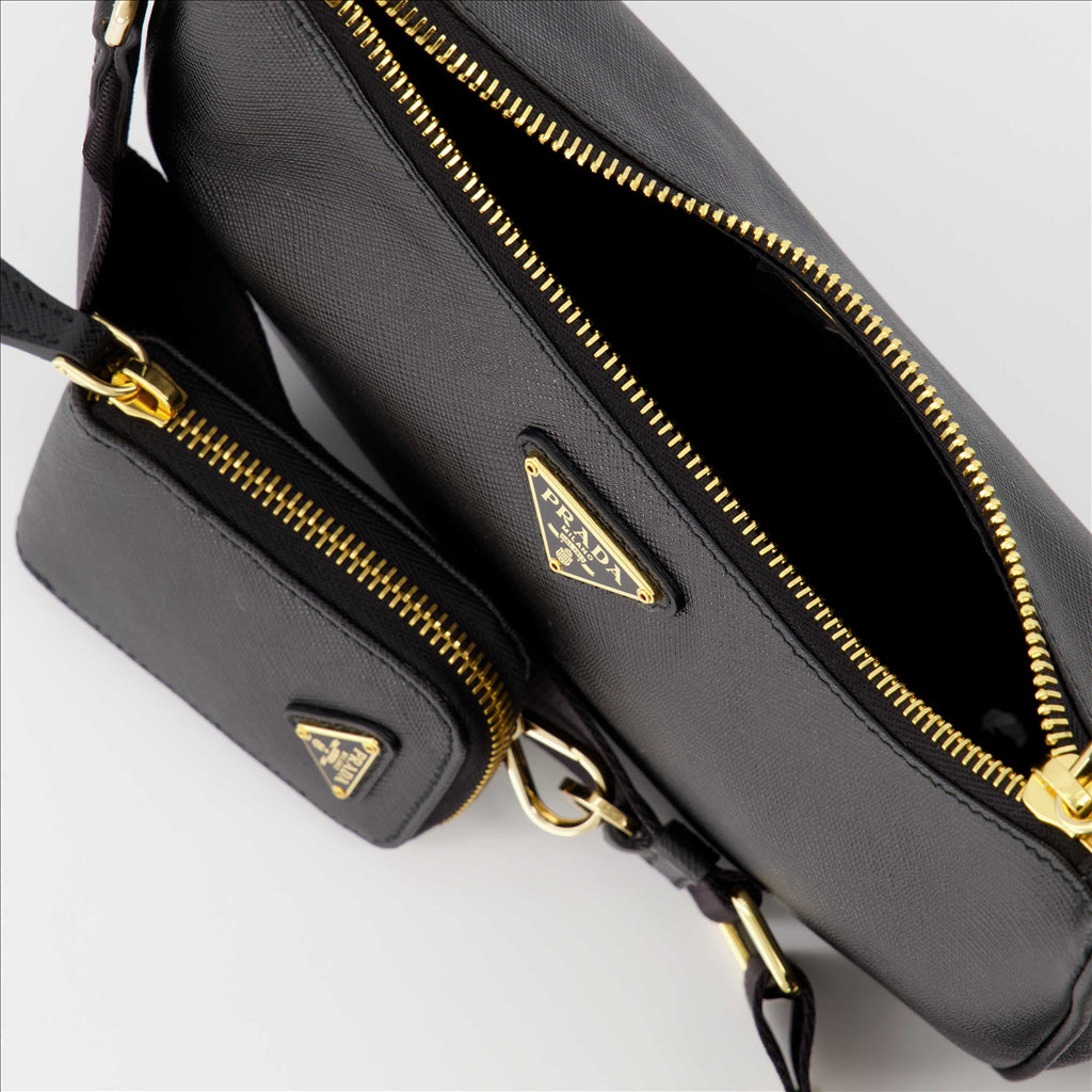 Borse a tracolla Sac Re-Édition Saffiano Prada Nero Femme