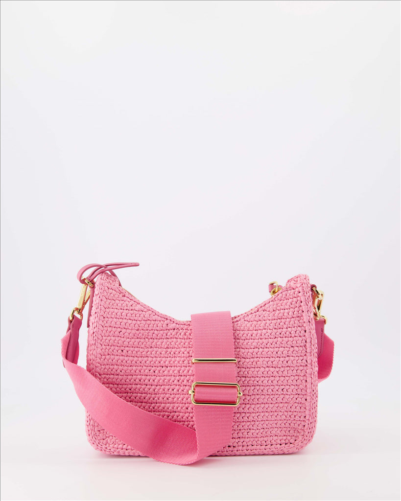 Borse a tracolla Sac Ré-Edition en raphia Prada Rosa Femme