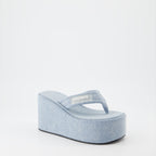 Platform shoes Branded wedge sandal Coperni Blue Women