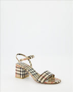 Chaussures ouvertes Sandales à carreaux Burberry Beige Femme