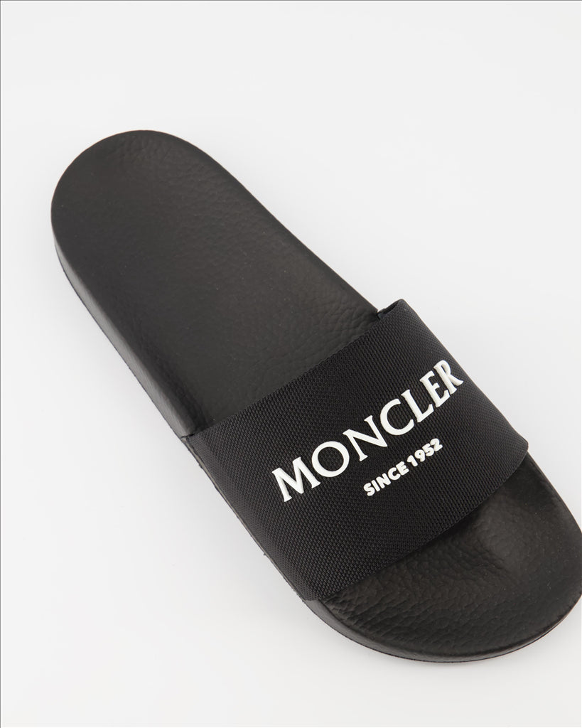 Scarpe eleganti Sandales à logo Moncler Nero Homme