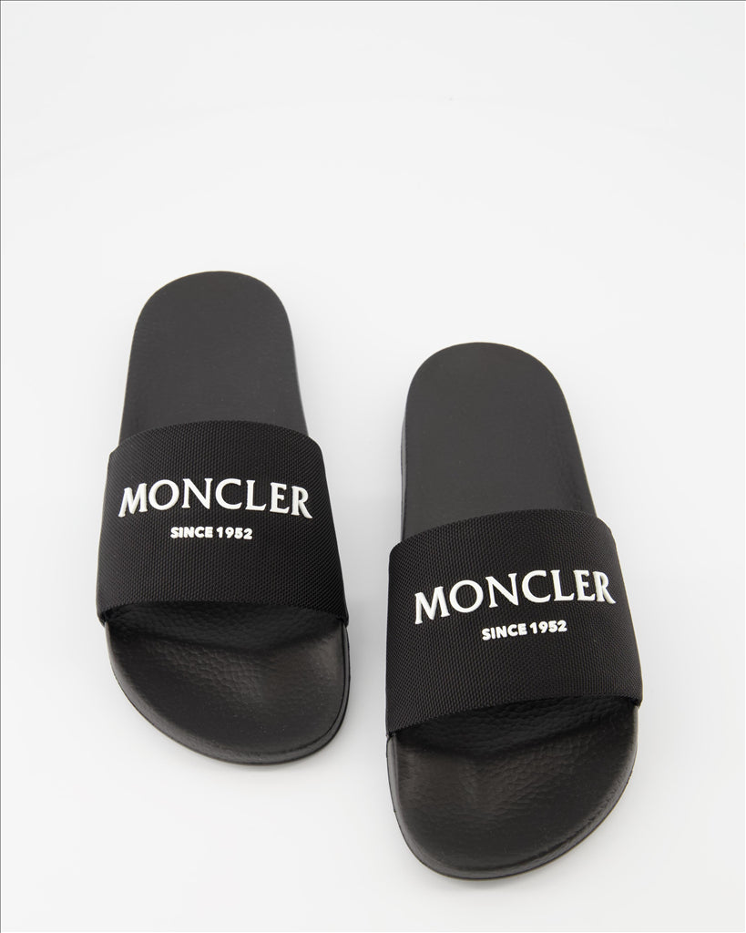 Scarpe eleganti Sandales à logo Moncler Nero Homme