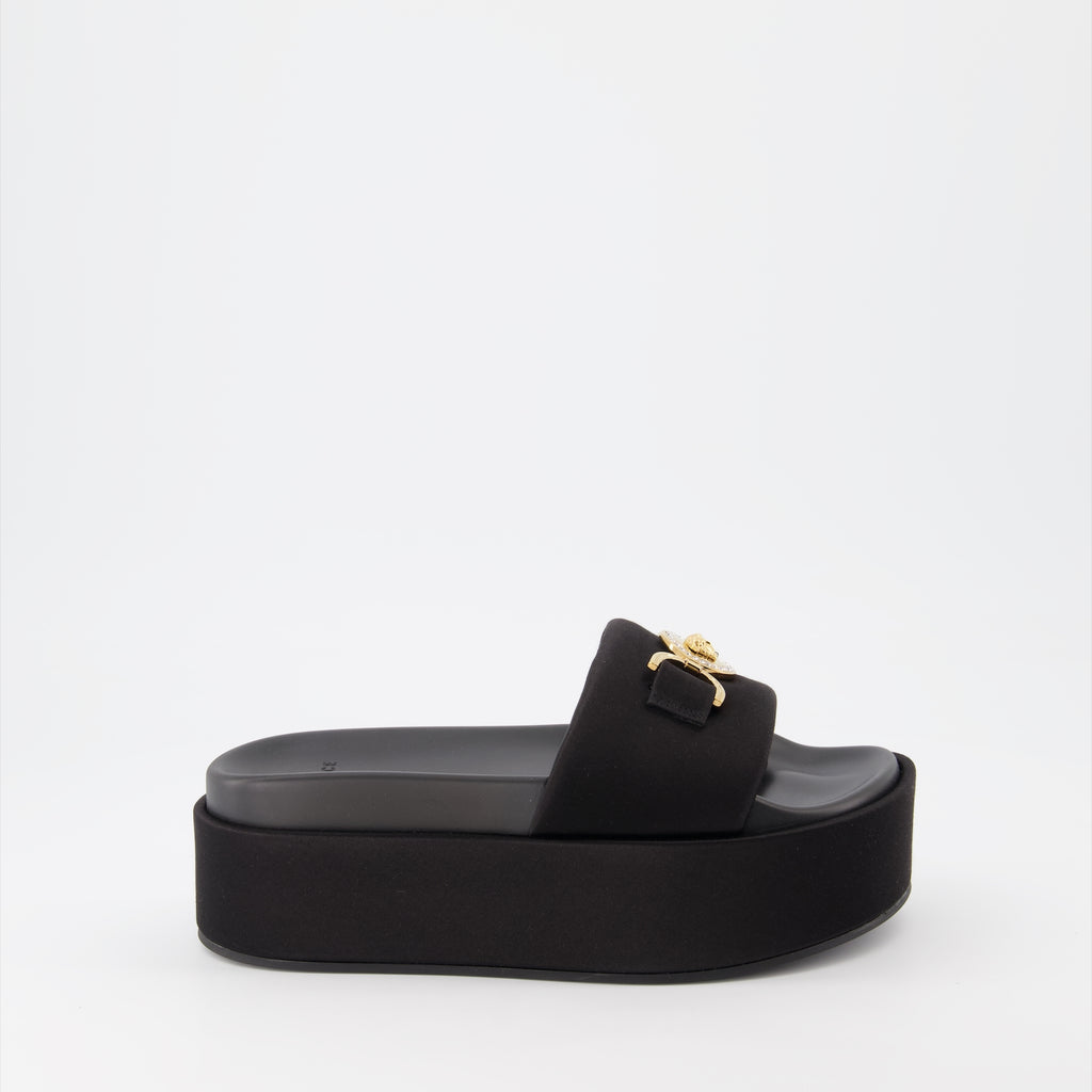 Zapatos abiertos Sandales Medusa 95 Versace Negro Femme