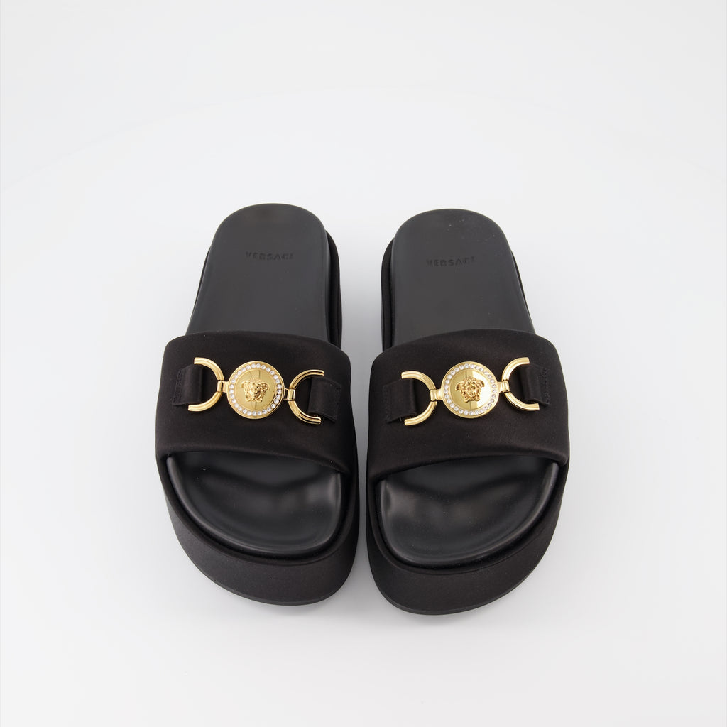 Zapatos abiertos Sandales Medusa 95 Versace Negro Femme