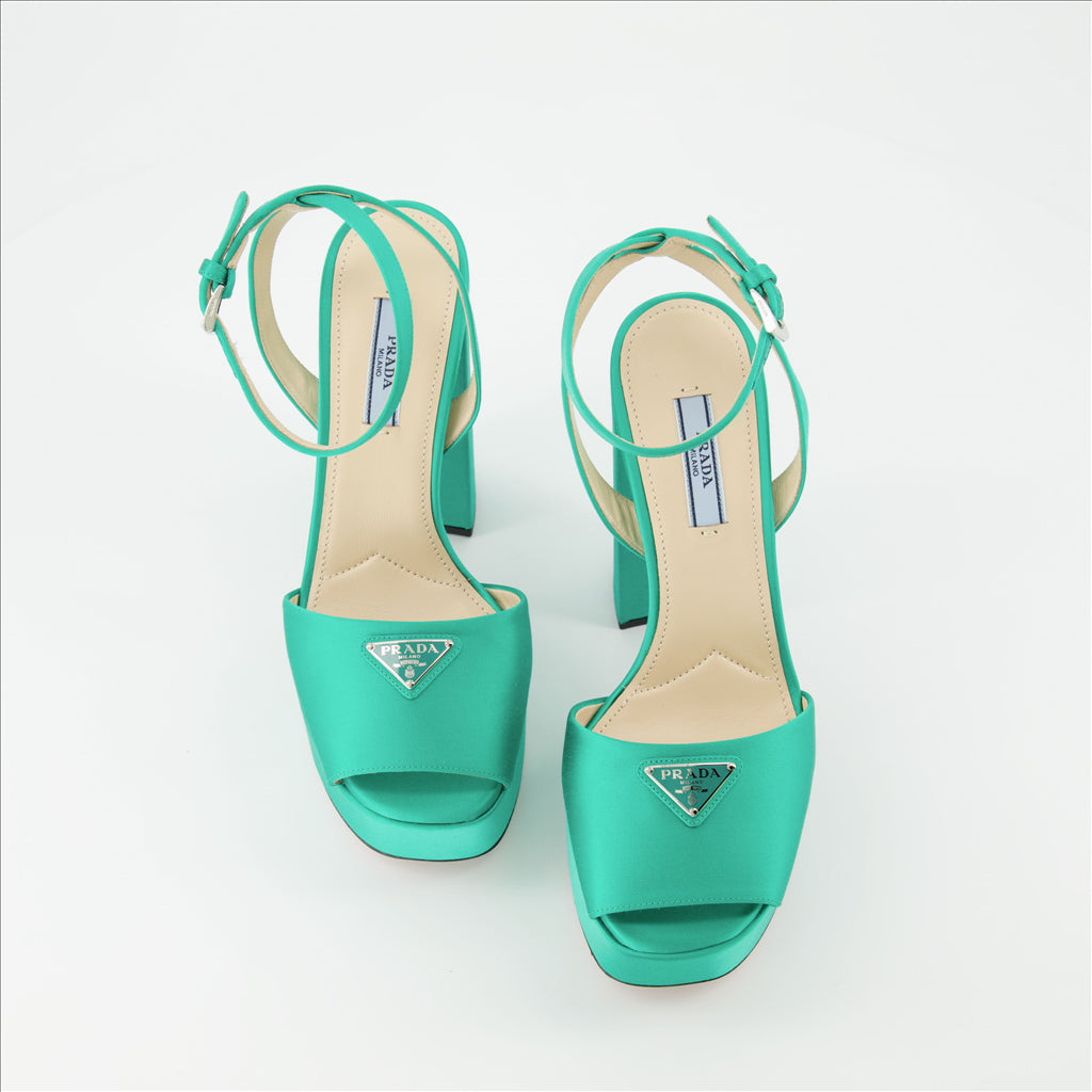 Sapatos abertos Sandales à plateforme Prada Verde Femme