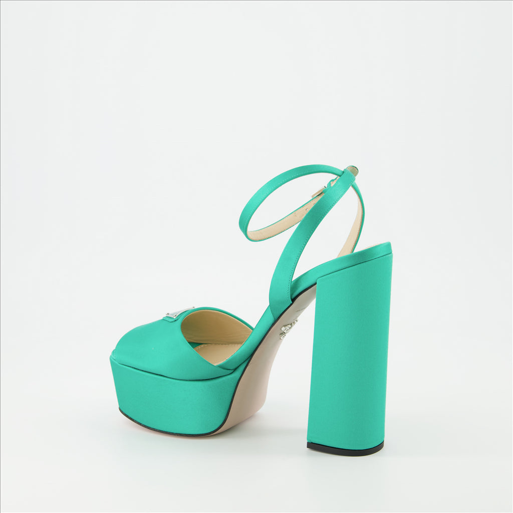 Sapatos abertos Sandales à plateforme Prada Verde Femme