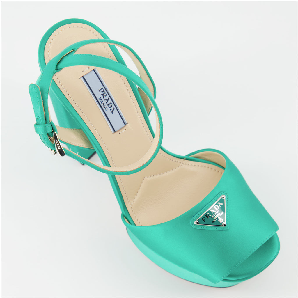 Sapatos abertos Sandales à plateforme Prada Verde Femme