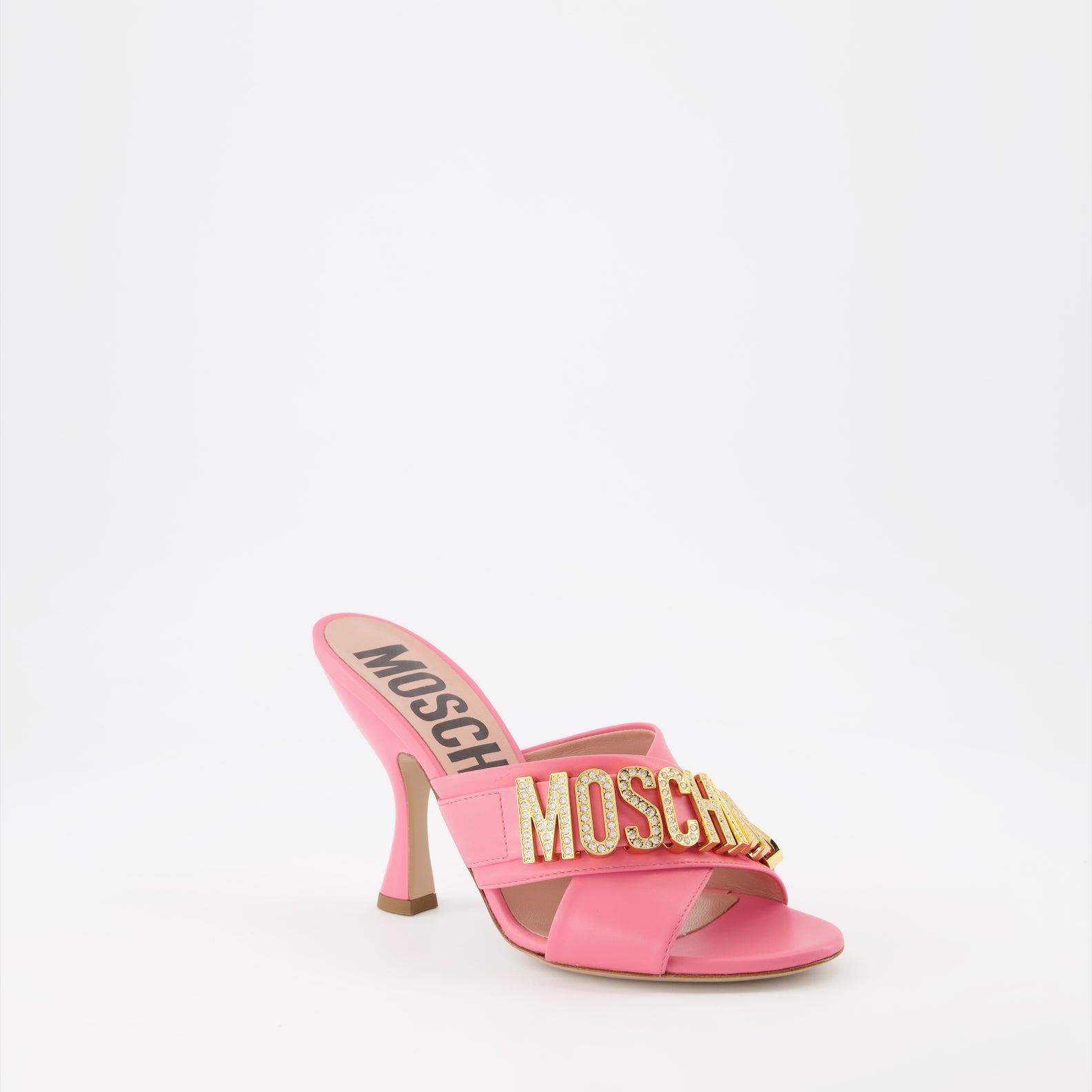 Sapatos abertos Sandales à talons Jewel Logo Moschino Rosa Femme