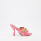 Sapatos abertos Sandales à talons Jewel Logo Moschino Rosa Femme