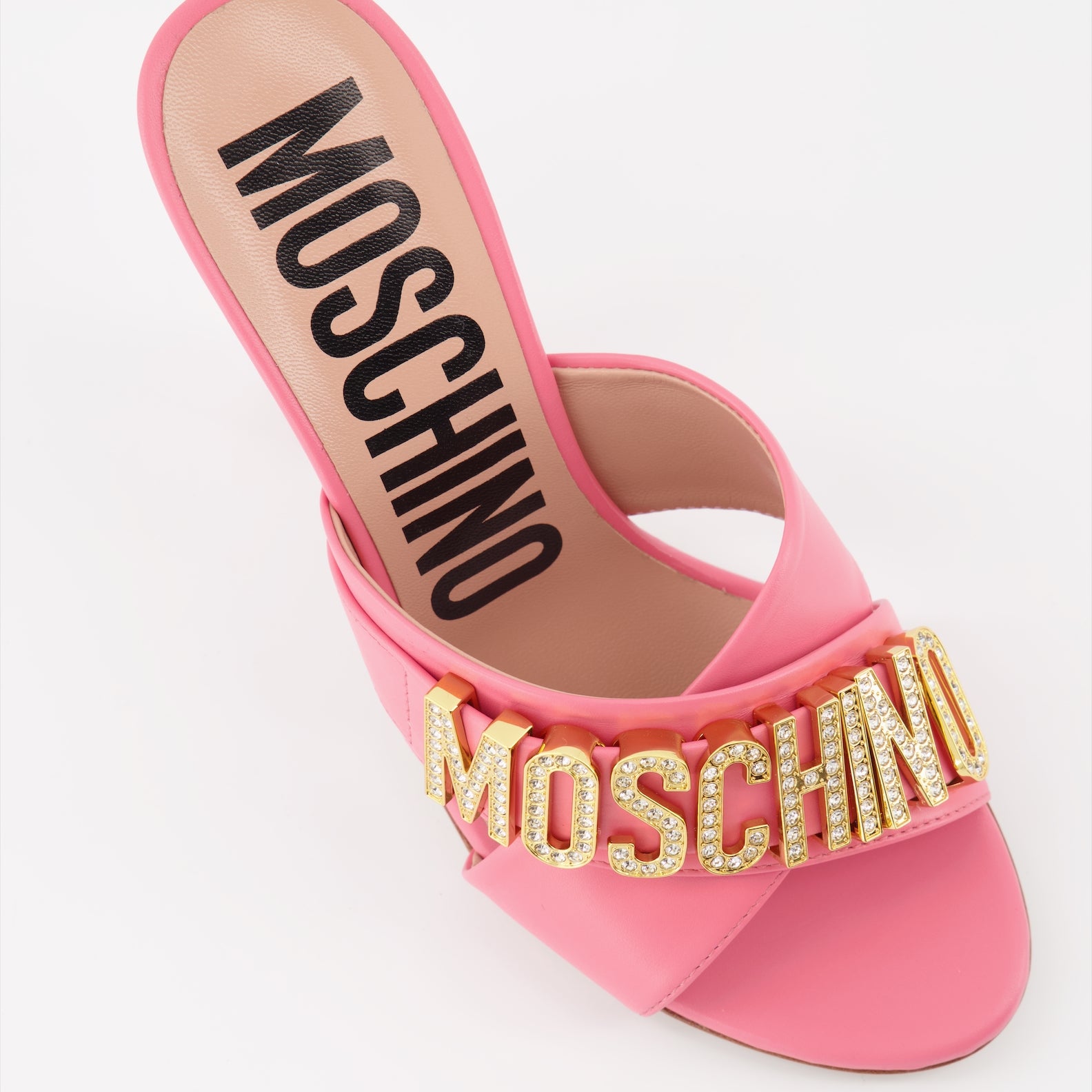 Sapatos abertos Sandales à talons Jewel Logo Moschino Rosa Femme