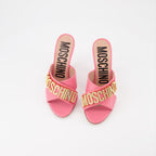 Sapatos abertos Sandales à talons Jewel Logo Moschino Rosa Femme