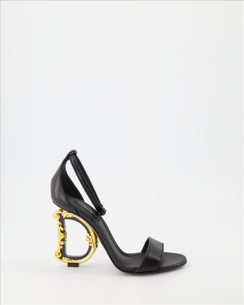 Zapatos de tacón Sandales DG Baroque Dolce & Gabbana Negro Femme
