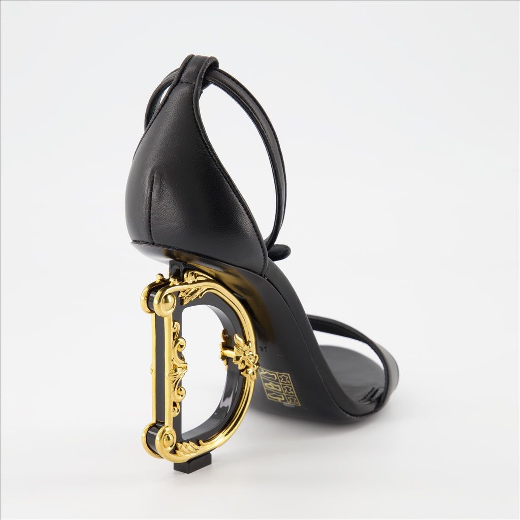 Zapatos de tacón Sandales DG Baroque Dolce & Gabbana Negro Femme