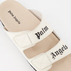 Chaussures ouvertes Sandales à logo Palm Angels Beige Homme