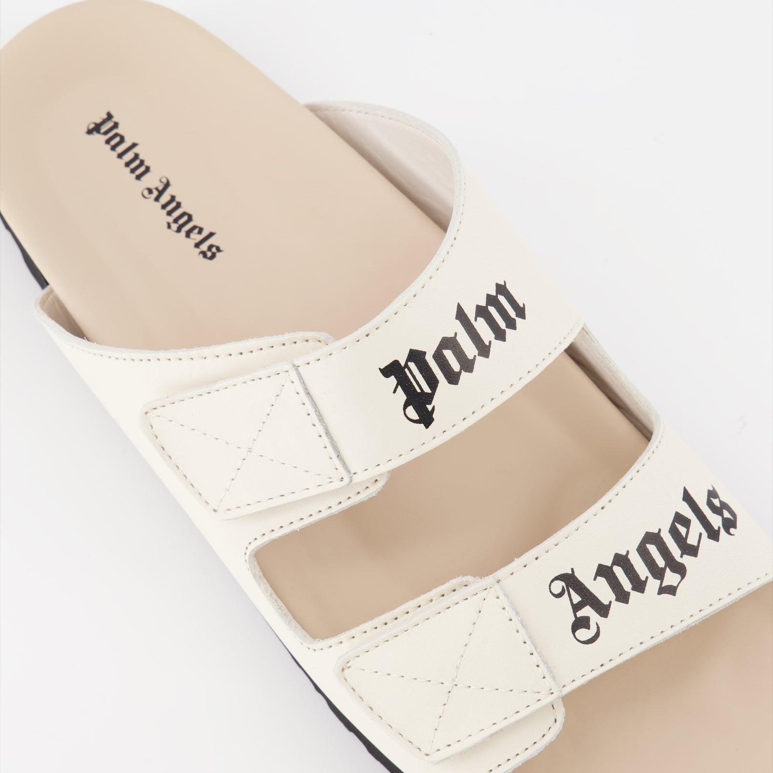 Chaussures ouvertes Sandales à logo Palm Angels Beige Homme